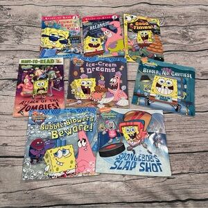 SpongeBob SquarePants Children's Book Collection, Lot of 8, Most Level 2 Readers